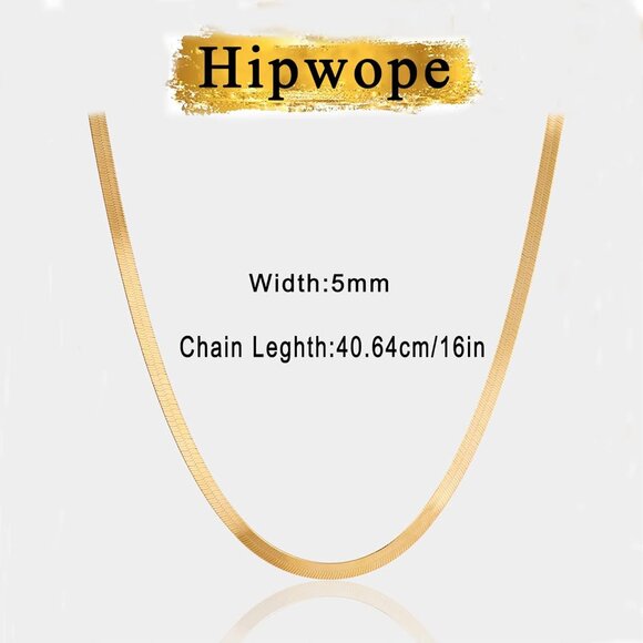 ⚡Snake Chain Herringbone Necklace For Women Gold Filled 14K Gold Silver Plated - Picture 2 of 7